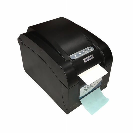 The AXP-350BM Thermal Label Printer offers high-speed printing at 152mm/s with a 203 dpi print resolution and a maximum printing width of 80mm. It comes with USB, Serial, and Ethernet interfaces, features easy paper loading with an adjustable paper guide, automatic paper detection, and the ability to automatically peel off label stickers from the backing paper.