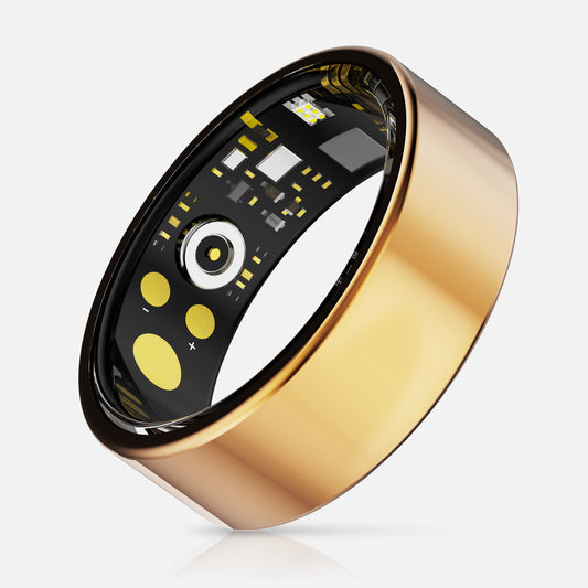 ASSUR Smart Ring Women Men - IP68 Waterproof Health Ring, Fitness Tracker Ring Compatible with Android and iPhone, Sleep Tracking, Step Counter & Camera Control (Rose Gold, 7)