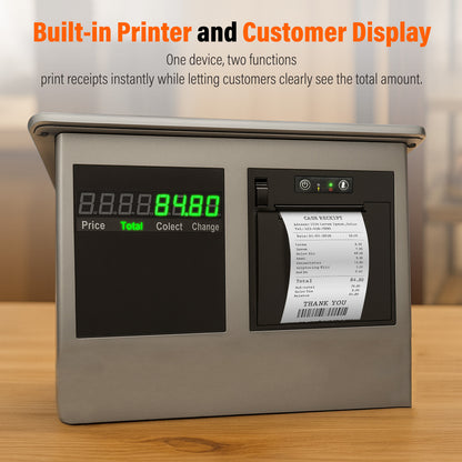 ASSUR Cash Register All-in-One POS System-11.6 inch Touch Screen, Customer Display, 58mm Receipt Printer POS Machine with Software, Electronic Cash Register for Small Business Retail Restaurant Store