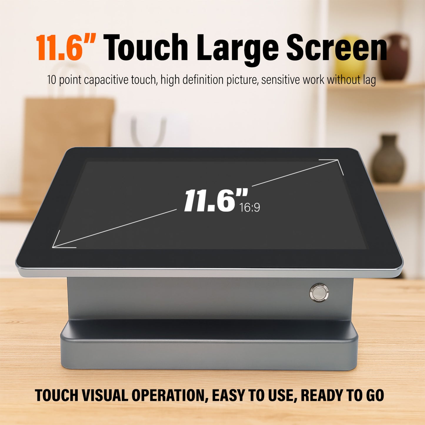 ASSUR Cash Register All-in-One POS System-11.6 inch Touch Screen, Customer Display, 58mm Receipt Printer POS Machine with Software, Electronic Cash Register for Small Business Retail Restaurant Store