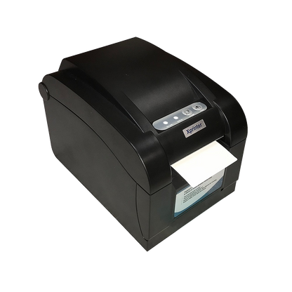 The AXP-350BM Thermal Label Printer offers high-speed printing at 152mm/s with a 203 dpi print resolution and a maximum printing width of 80mm. It comes with USB, Serial, and Ethernet interfaces, features easy paper loading with an adjustable paper guide, automatic paper detection, and the ability to automatically peel off label stickers from the backing paper.