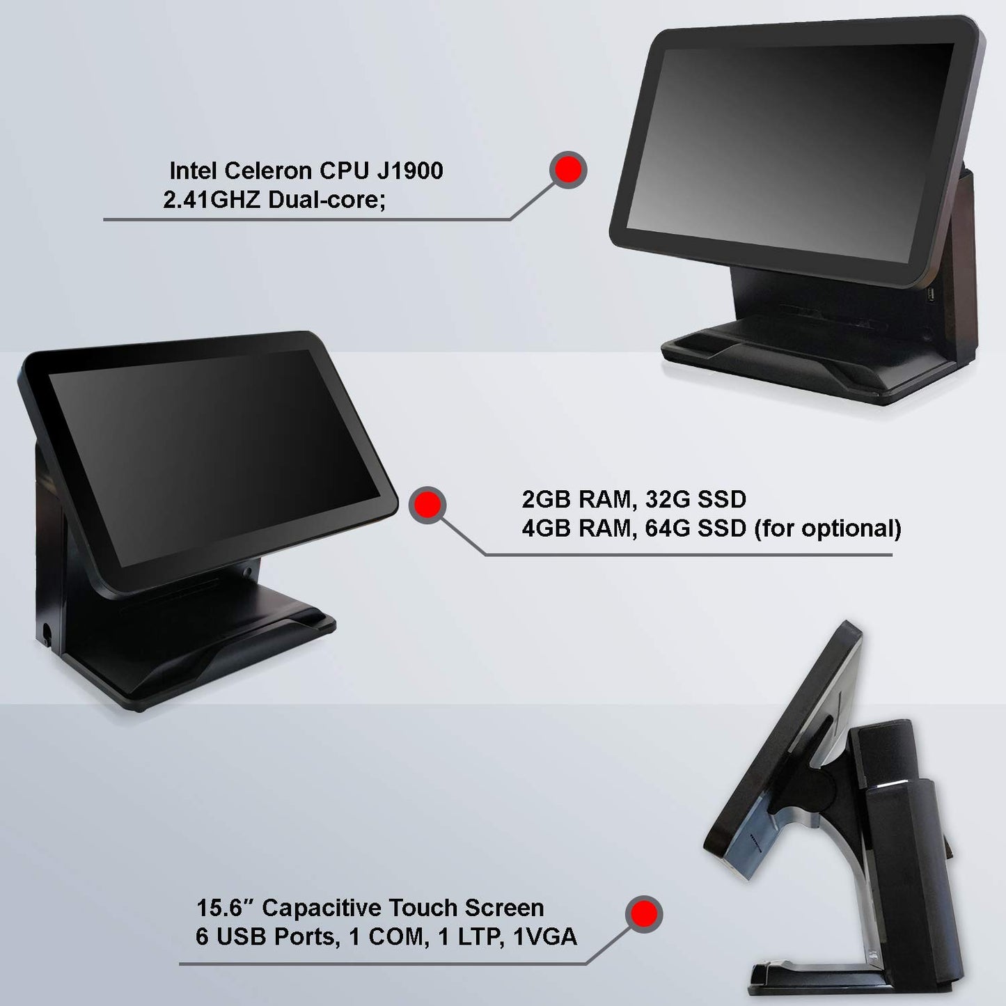 Best POS Monitor and Cash Register - Single Screen AW9 ASSUR POS System