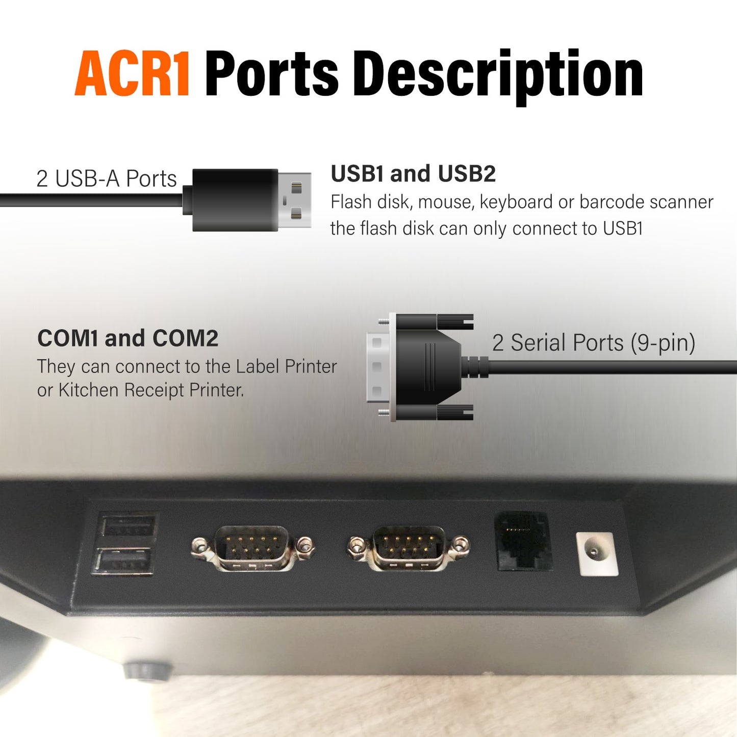 ASSUR Cash Register All-in-One POS System-11.6 inch Touch Screen, Customer Display, 58mm Receipt Printer POS Machine with Software, Electronic Cash Register for Small Business Retail Restaurant Store